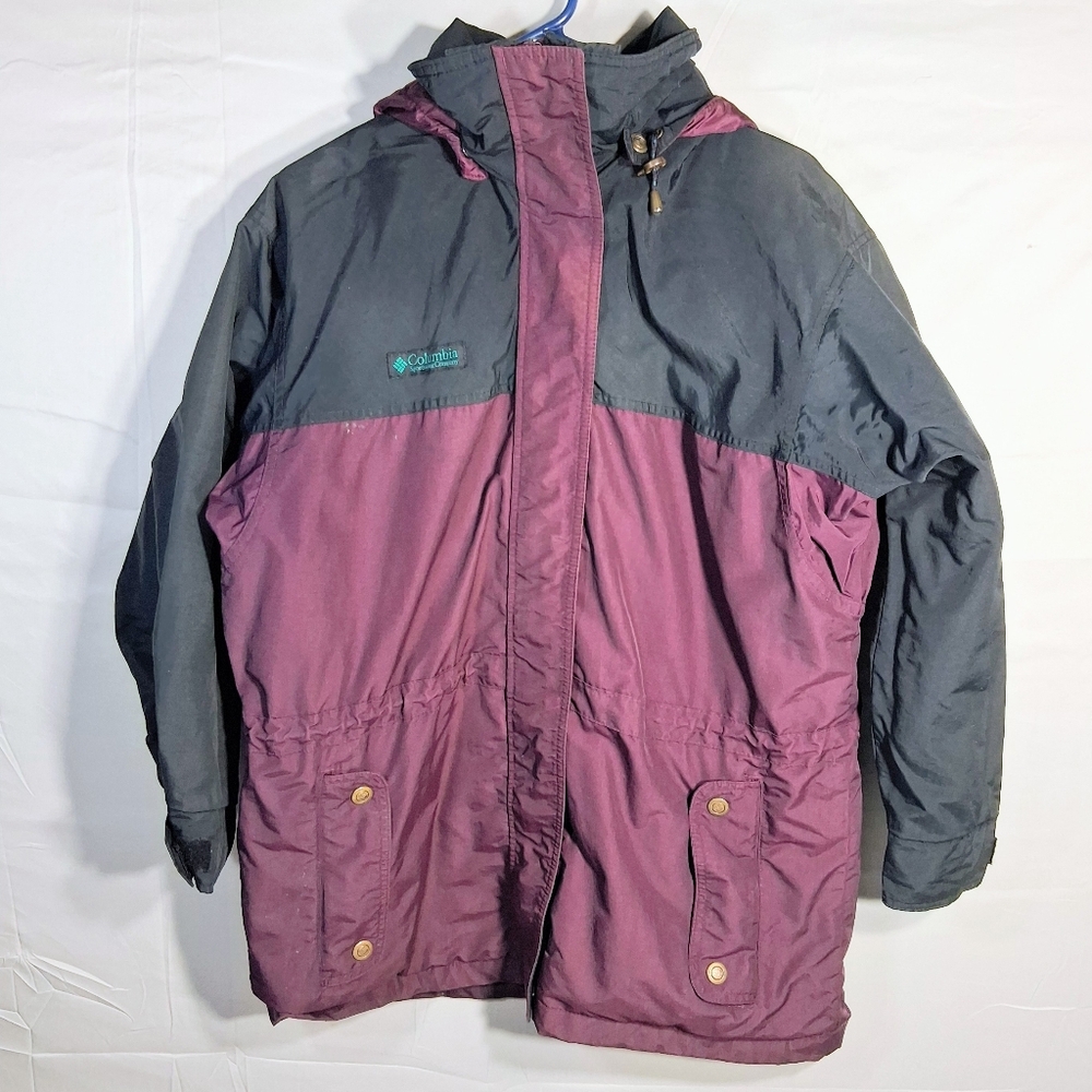 Columbia Men's 2x-3x Cornice Hooded Baggy Adjustable Vintage Black/Purple Coat
